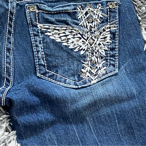Miss Me Big Stitch Skinny Jeans Feather Pockets Women’s Size 27 Excellent Cond. - Picture 6 of 13